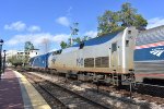 Rear side view of ALC-42 # 362 and P42DC # 190 on the northbound Amtrak Silver Meteor at the station in beautiful Downtown Winter Park, FL 